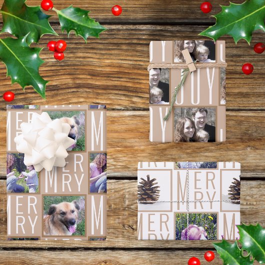 Typografische vierkant Foto's Neutrale kleuren Inpakpapier Vel