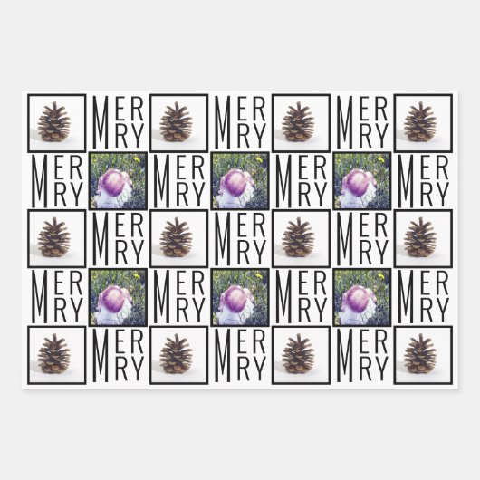 Typografische vierkante foto's Afbeelding zwart en Inpakpapier Vel (Voorkant 3)