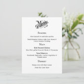 Typografische vintage menukaart (Staand voorkant)