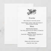 Typografische vintage menukaart (Voorkant / Achterkant)