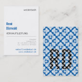 Typografische visitekaartjes blauw (Voorkant / Achterkant)