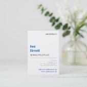 Typografische visitekaartjes blauw (Staand voorkant)