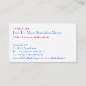 Typografische Visitenkarte Visitekaartje (Voorkant)