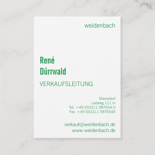 Typografische Visitenkarten Visitekaartje (Voorkant)