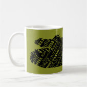 Typografische vormgeving van het phabet Army Tank Koffiemok (Links)