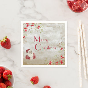 Typografische Waterverf Santa Servet