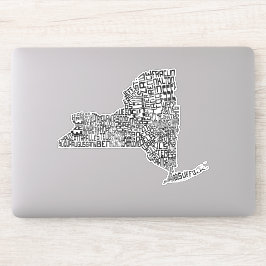 Typografische Word Art-kaart voor provincie New Yo Sticker