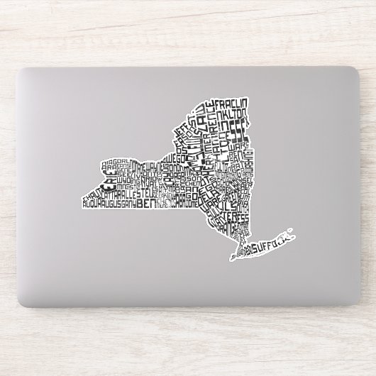 Typografische Word Art-kaart voor provincie New Yo Sticker (Computer)