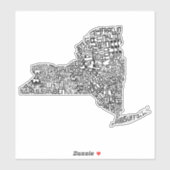 Typografische Word Art-kaart voor provincie New Yo Sticker (Vel)