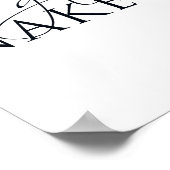 Typografische zwarte en witte voetzool poster (Hoek)