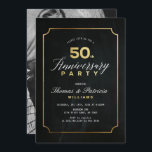 Typograph Gouden 50ste Trouwdag Uitnodiging<br><div class="desc">Eenvoudig,  Elegant Goud & Zwart 50ste Trouwdag Uitnodigingsontwerp.</div>