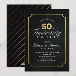 Typograph Gouden 50ste Trouwdag Uitnodiging