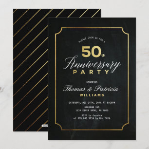 Typograph Gouden 50ste Trouwdag Uitnodiging