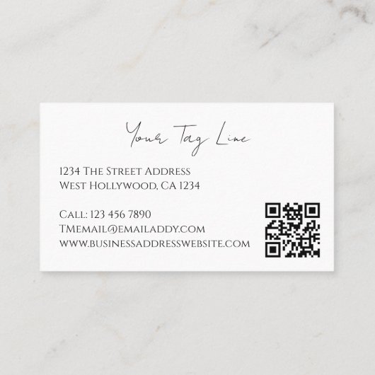 Typography 4 Photo Template Personalized QR Code Visitekaartje (Achterkant)