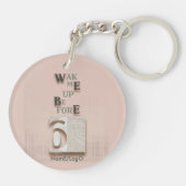 typography_5_word ik wakker voor 6 acryl sleutelhanger (Achterkant)