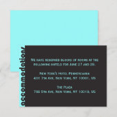 TYPOGRAPHY Bar Bat Mitzvah-accommodatiekaart Informatiekaartje (Voorkant / Achterkant)