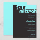 TYPOGRAPHY Bar Mitzvah-uitnodiging Kaart (Voorkant / Achterkant)