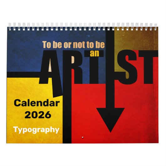 Typography Calendar Kalender (Hoes)