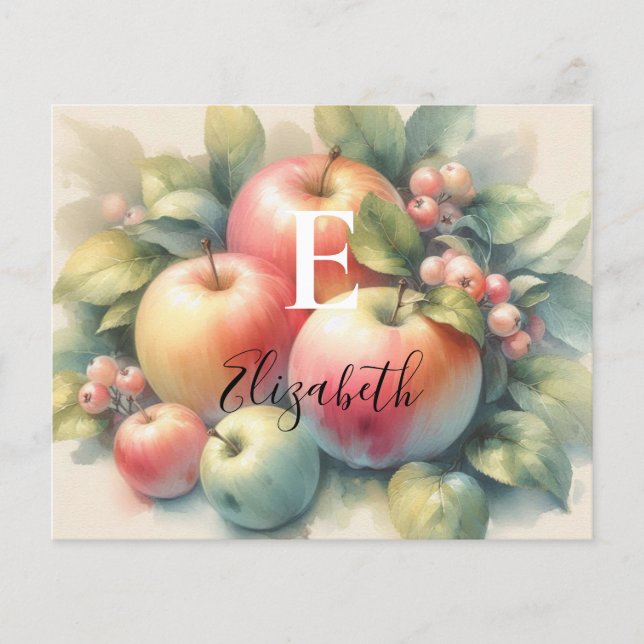 Typography Fall apples pastel colors watercolor (Voorkant)