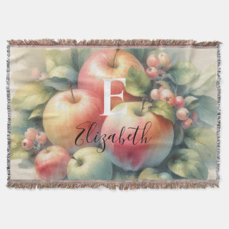 Typography Fall apples pastel colors watercolor  T Deken