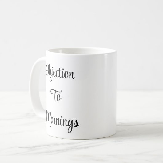 Typography Funny Judge Mornings Koffiemok (Voorkant links)