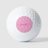 Typography Initial Name Template Pink Monogram Golfballen (Voorkant)