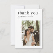 Typography Modern Minimalist Chic Wedding Photo Bedankkaart (Voorkant)