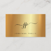 Typography Monogram Gold Premium Silk Luxurious Visitekaartje (Voorkant)