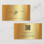 Typography Monogram Gold Premium Silk Luxurious Visitekaartje (Voorkant / Achterkant)