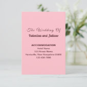 Typography Pink Wedding Accommodation Portrait Informatiekaartje (Staand voorkant)