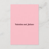 Typography Pink Wedding Gift Registry Portrait Informatiekaartje (Achterkant)