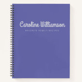 Typography Purple Custom Recipe minimaliseren Notitieboek (Voorkant)