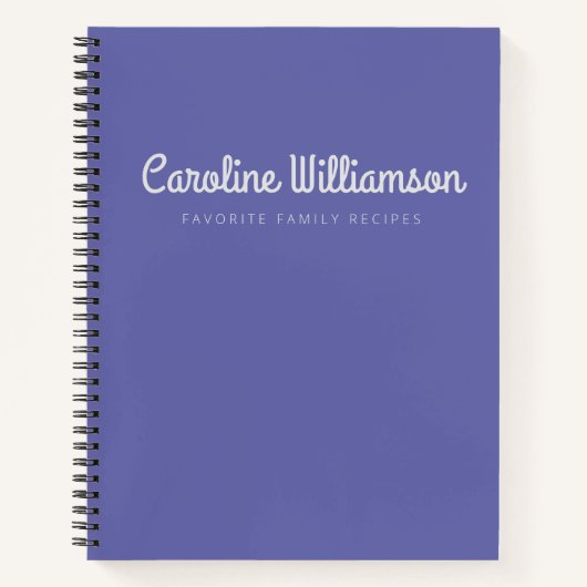 Typography Purple Custom Recipe minimaliseren Notitieboek (Voorkant)