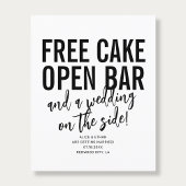Typography QR Code Free Cake Wedding Save The Date Flyer
