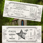 Typography Quote Chapel Ticket Wedding Invitations Kaart<br><div class="desc">Elegant Vintage Modern We're going to the Chapel We re Going to get Marriott Religious Christian and the two shall become one. Perfect for Destination, and Ticket Theme Scripding Invitations See Below - RSVP to match the Vintage Bicycle Love wedding uitnodiging- use this size to fit RSVP Envelopes - only...</div>