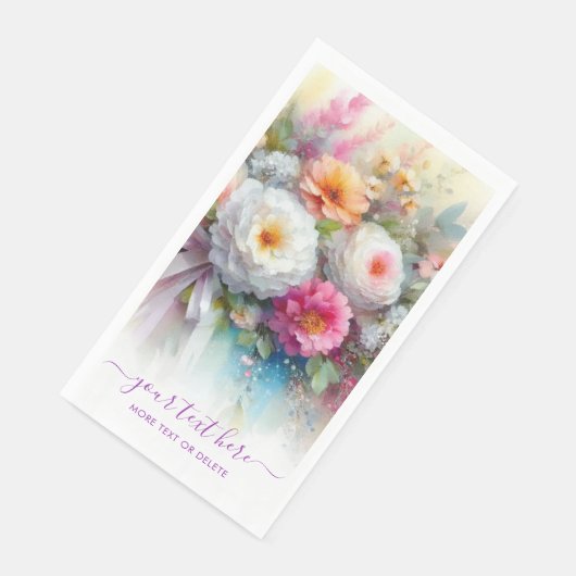 Typography Script Floral Custom Text Weddings Servet (Hoek)