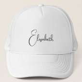 Typography Script Name Elegant Modern Mens Womens Trucker Pet (Voorkant)