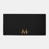 Typography Script Name Monogram Black Gold Chic Bureaumat (Voorkant)