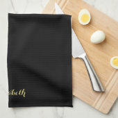 Typography Script Name Template Black And Gold Theedoek (Quarter Fold)