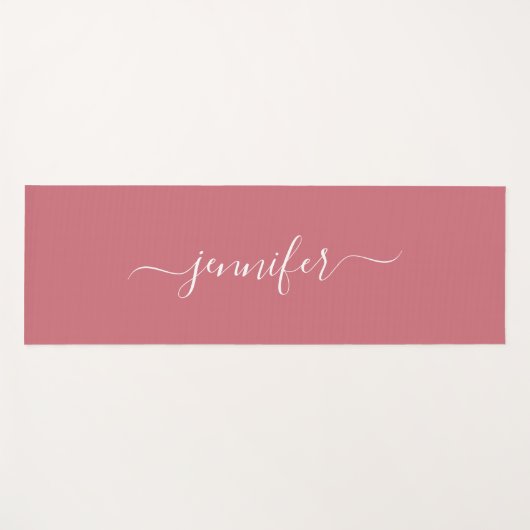 Typography Script Personalized Name Rose Gold Yogamat (Voorkant (horizontaal))