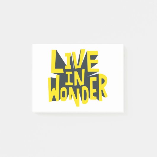 Typography sticker live in wonder Quote Post-it® Notes (Voorkant)