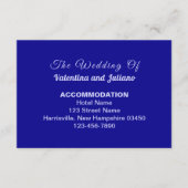 Typography Style Dark Blue Wedding Accommodation Informatiekaartje (Voorkant)