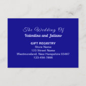 Typography Style Dark Blue Wedding Gift Registry Informatiekaartje (Voorkant)
