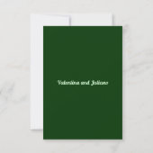 Typography Style Dark Green Portrait Wedding RSVP Kaartje (Achterkant)