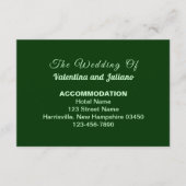 Typography Style Dark Green Wedding Accommodation Informatiekaartje (Voorkant)
