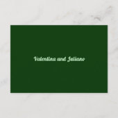 Typography Style Dark Green Wedding Gift Registry Informatiekaartje (Achterkant)