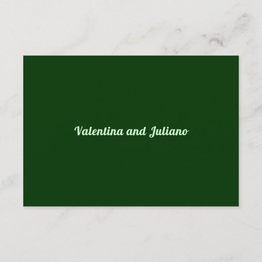 Typography Style Dark Green Wedding Gift Registry Informatiekaartje (Achterkant)