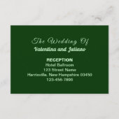 Typography Style Dark Green Wedding Reception Informatiekaartje (Voorkant)