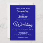 Typography Style Minimalist Dark Blue Wedding Kaart (Voorkant)