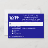 Typography Style Minimalist Dark Blue Wedding RSVP (Voorkant)